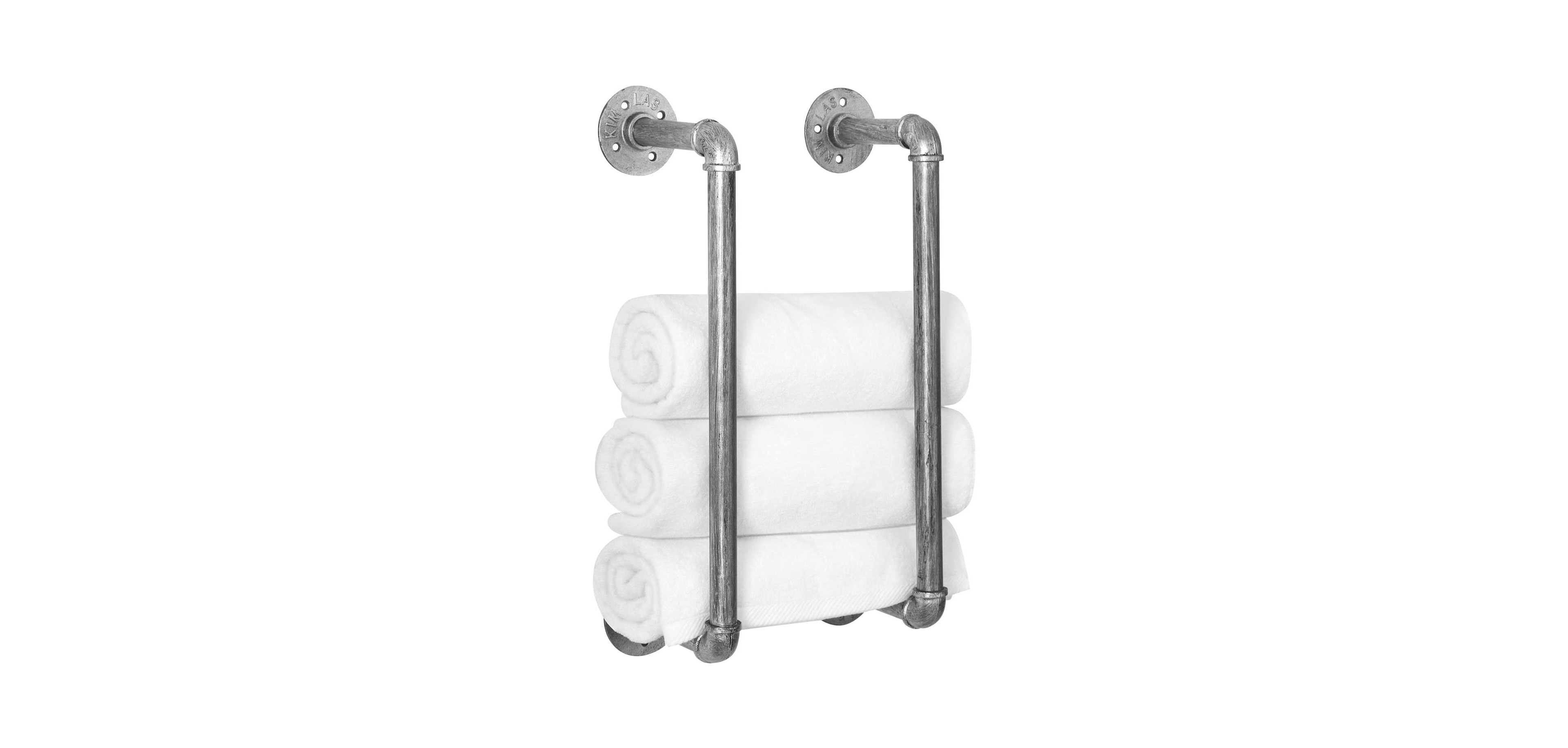 Cyqbd 16 Inch Industrial Pipe Towel Rack Farmhouse Wall Mounted Bathroom Hardware