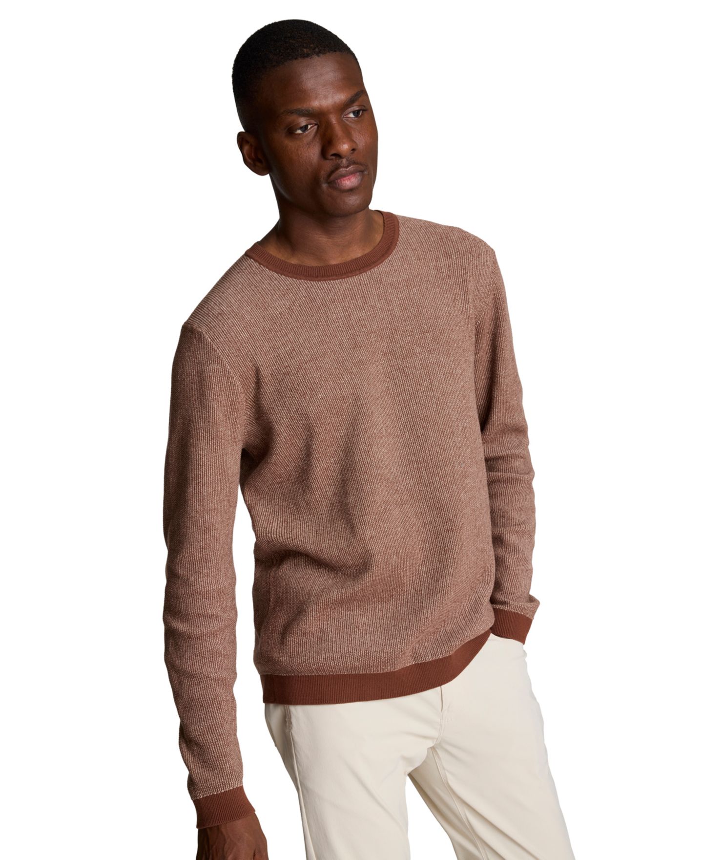Мужской свитер Kenneth Cole Two-Tone Crew Classic-Fit Long-Sleeve Sweater, цвет: Синий / Тёмно-синий — фото 4