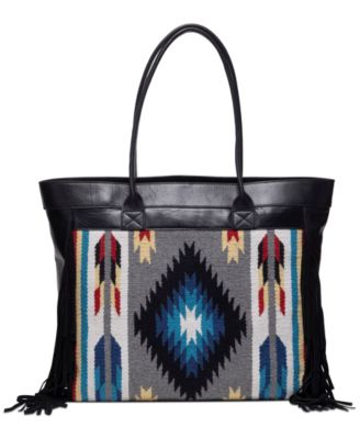 Jackson Leather Bohemian Fringe Tote Handbag