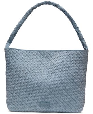 San Antonio Woven Leather Hobo Handbag