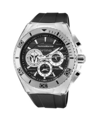 Men's Quartz Cruise California Black Rubber Watch, 46.65mm