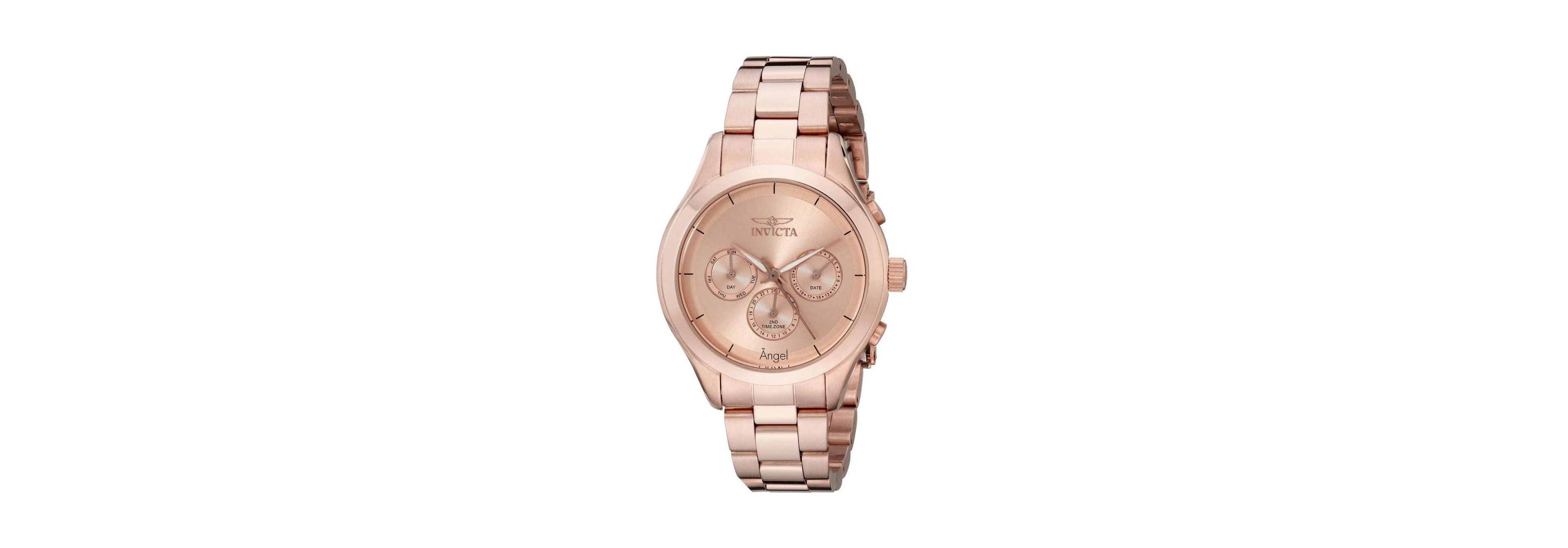 Invicta Women's Quartz Angel Chronograph Rose Gold-Tone Stainless Steel Watch, 40mm