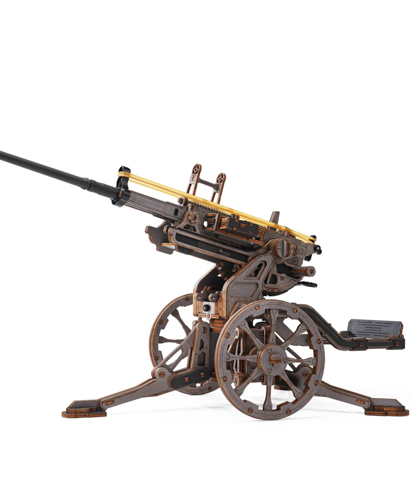 Детский конструктор Robotime Anti Aircraft Gun Mechanical 133-Piece Wooden Puzzle Building Set, Ages 14+ — фото 1