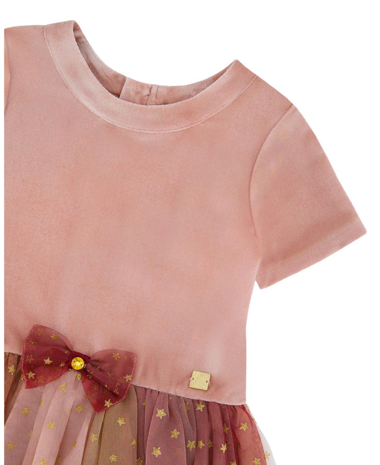 Платье Deux par Deux Bi-Material Dress with Gradient Print Skirt для девочек-малышей, цвет: Розовый — фото 3