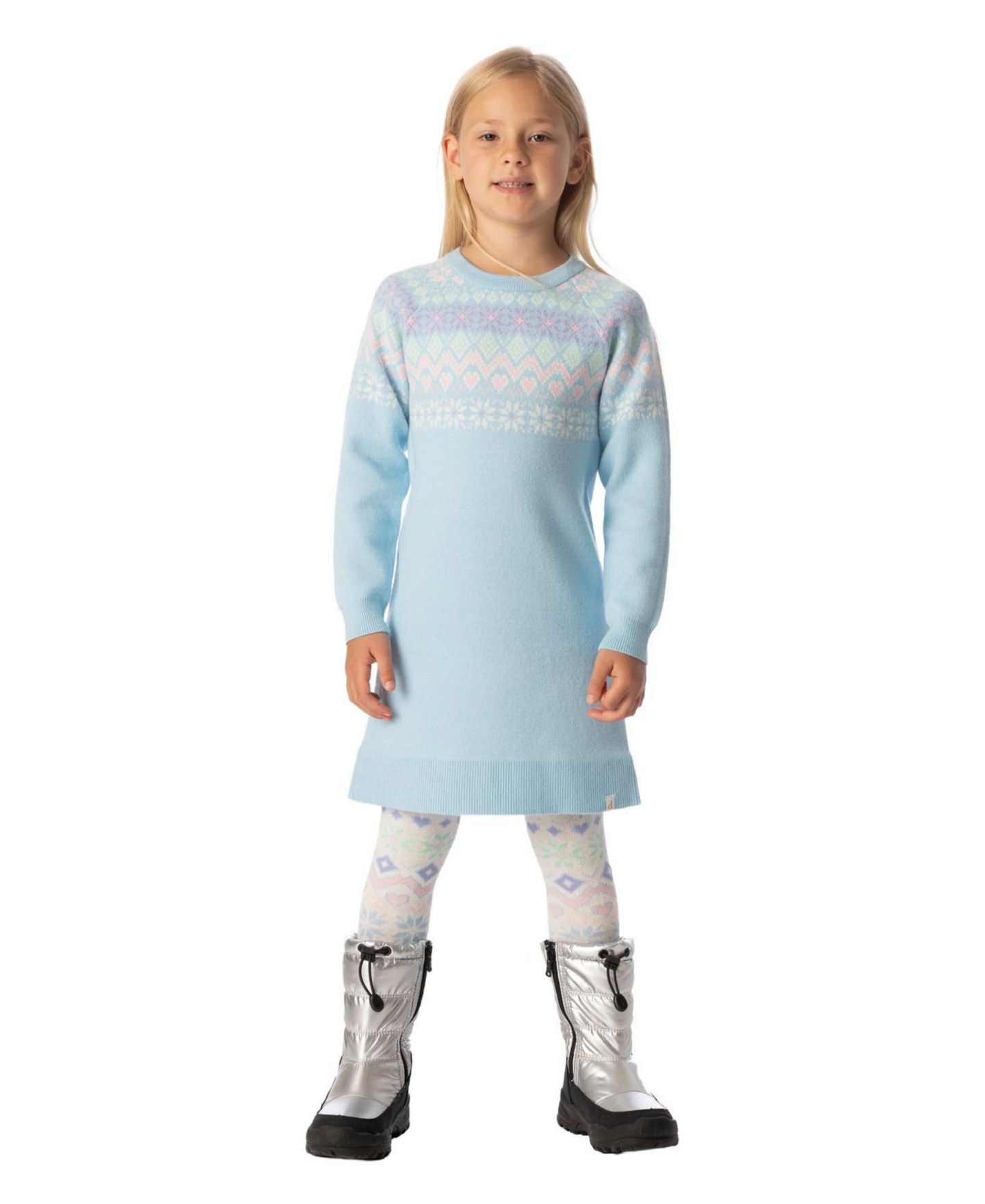 Платье Deux par Deux Knit Dress для девочек, цвет: Светлый синий — фото 4
