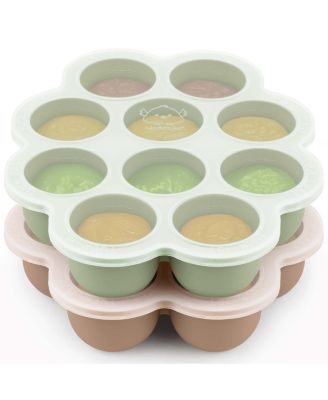 Prep Silicone Baby Food Freezer Tray with Clip-on Lid, 2oz x 10, 2-Pack