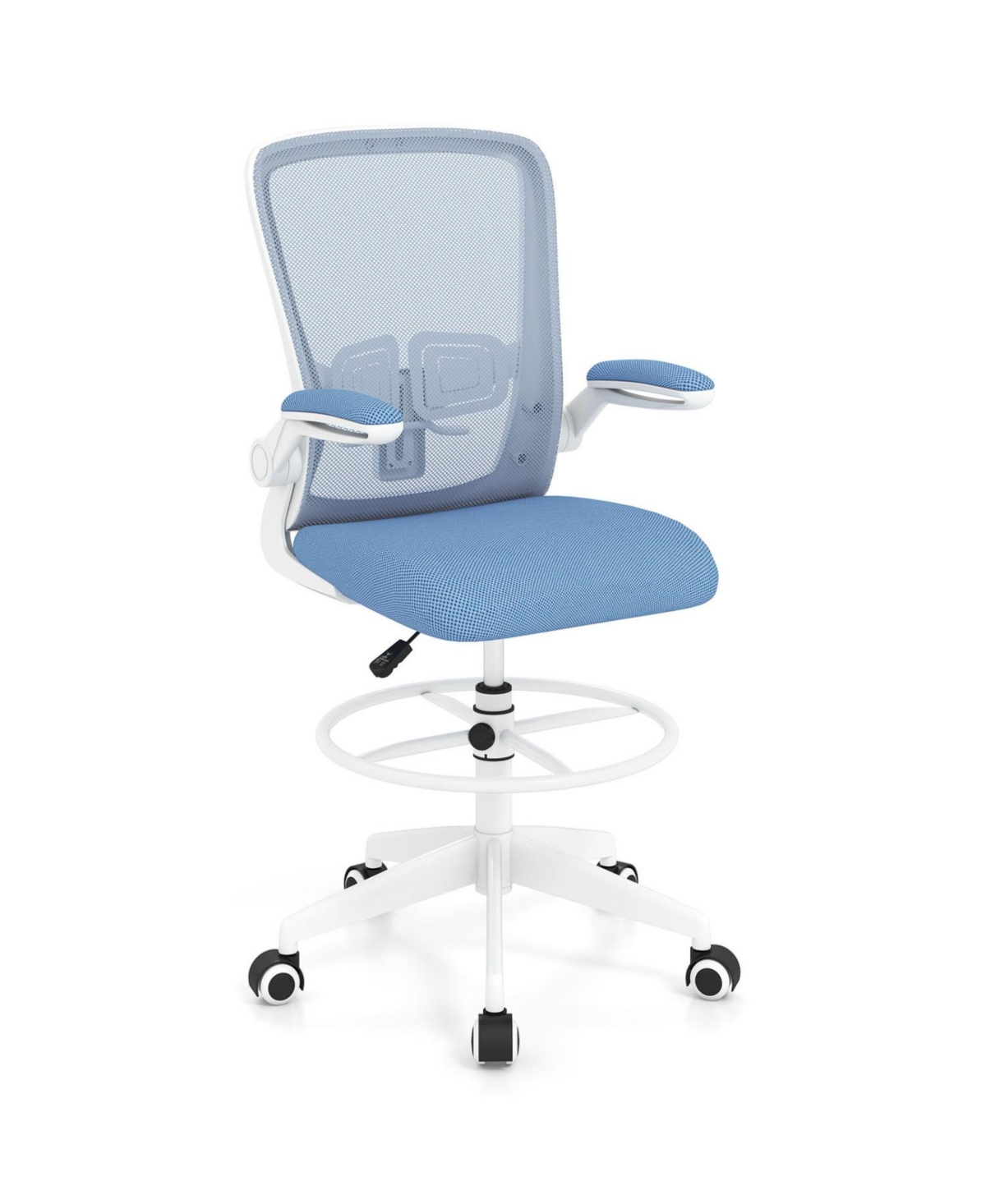 Mecale Height Adjustable Drafting Chair with Flip Up Arms for Home Office
