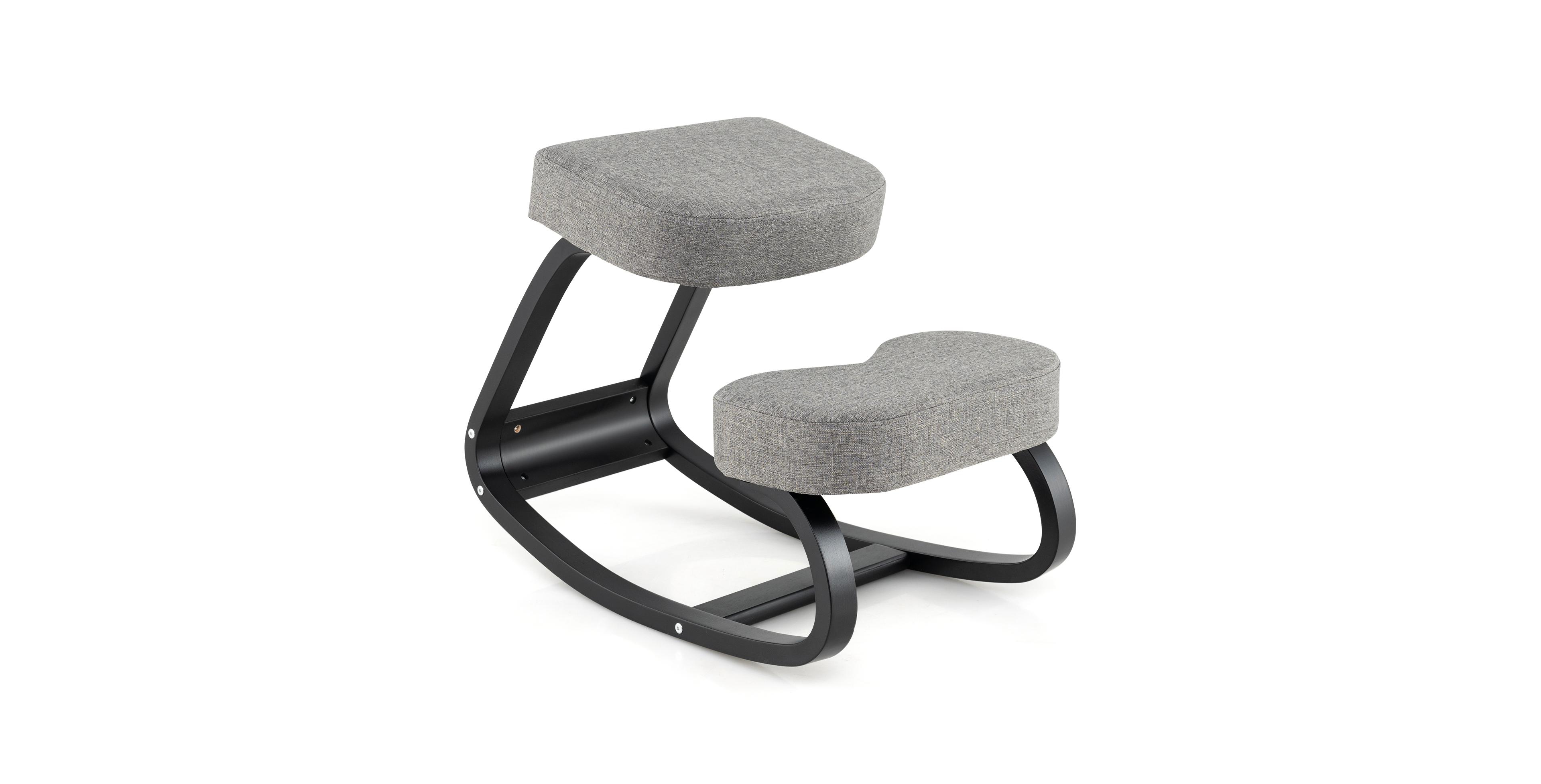 Mecale Wooden Ergonomic Backless Rocking Kneeling Chair with Padded Cushion