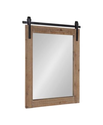 Cates Rustic Wall Mirror Living Room Decor, Barn Door-Inspired Design, Bathroom Mirror for Over Sink