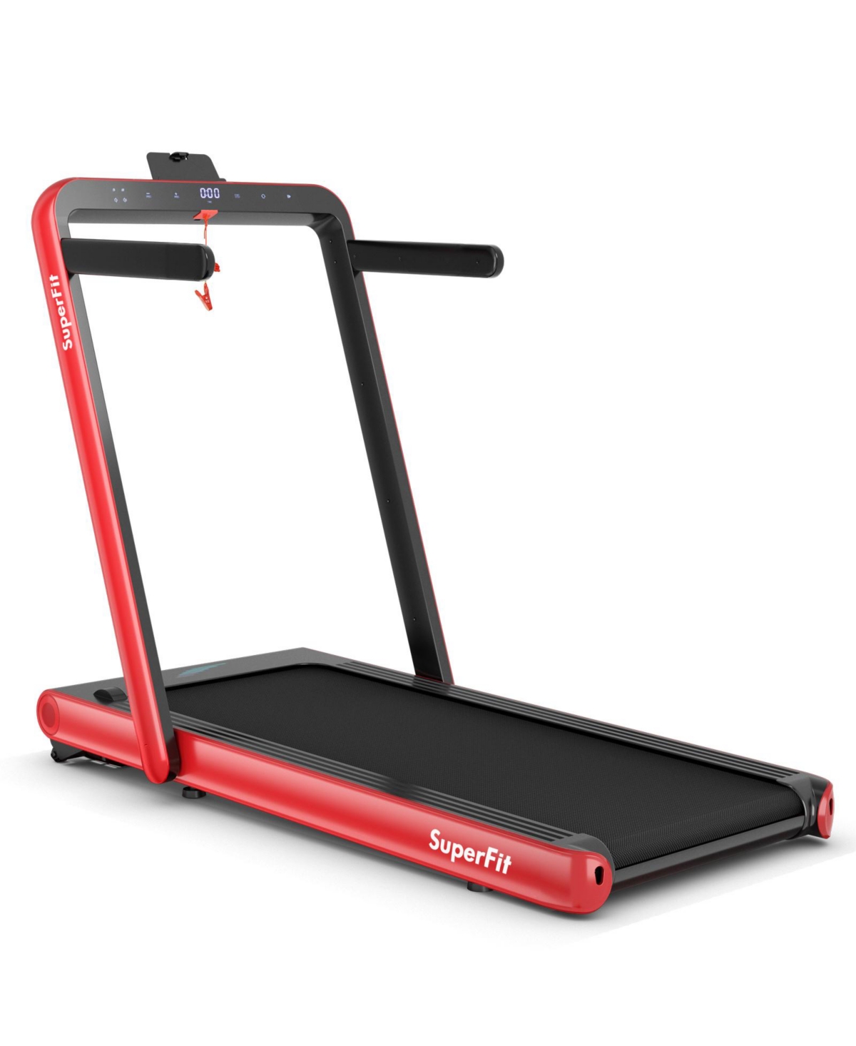 Zeny 4.75HP 2-in-1 Folding Treadmill, Remote App Control and Speaker - Red