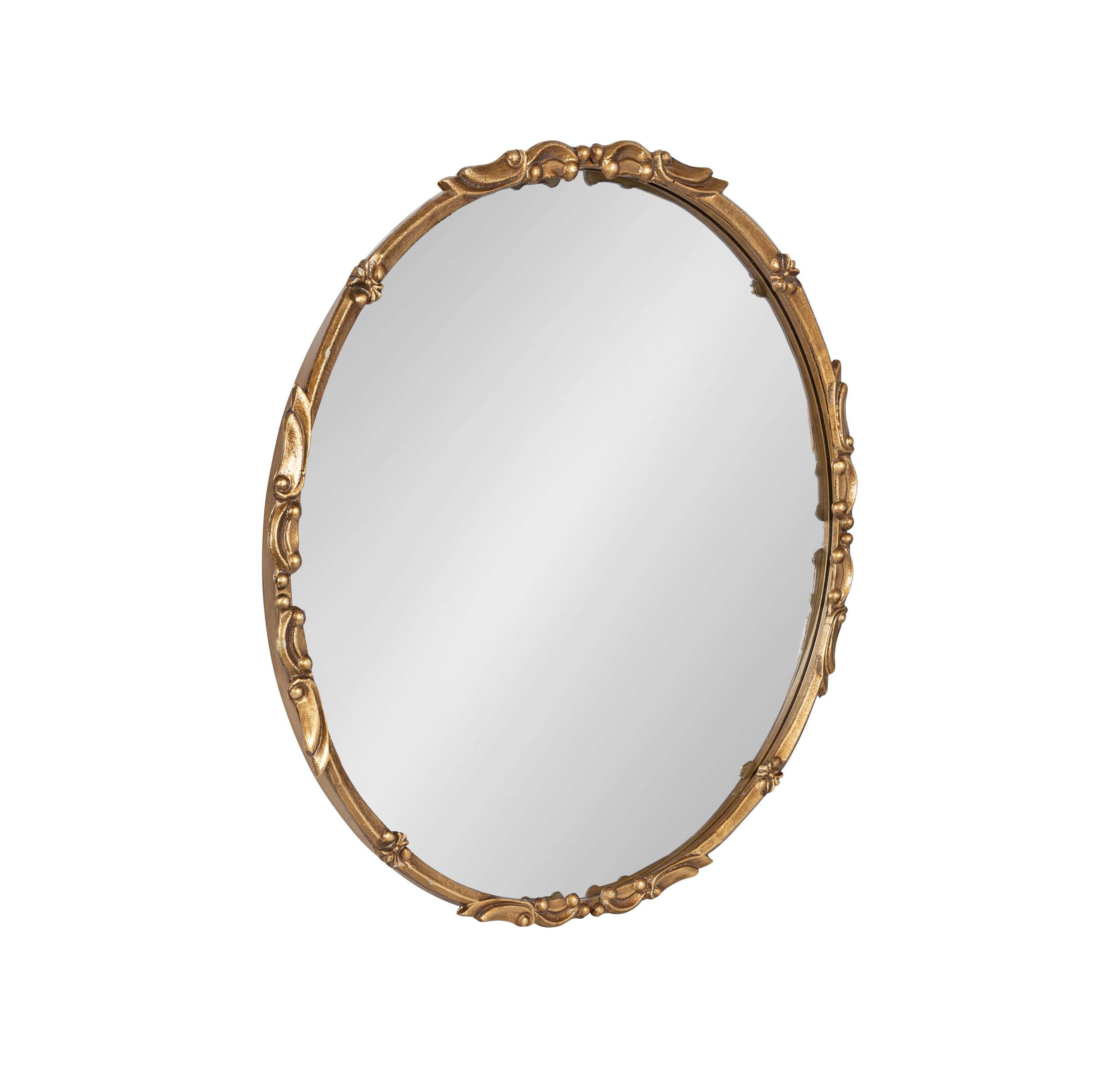Kate and Laurel Brynley Decorative Wall Mirror Traditional Ornate Circle