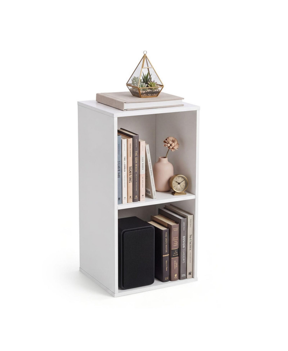 Sugift 2-Cube Engineered Wood Vertical or Horizontal Bookcase with Anti-Tip Kit
