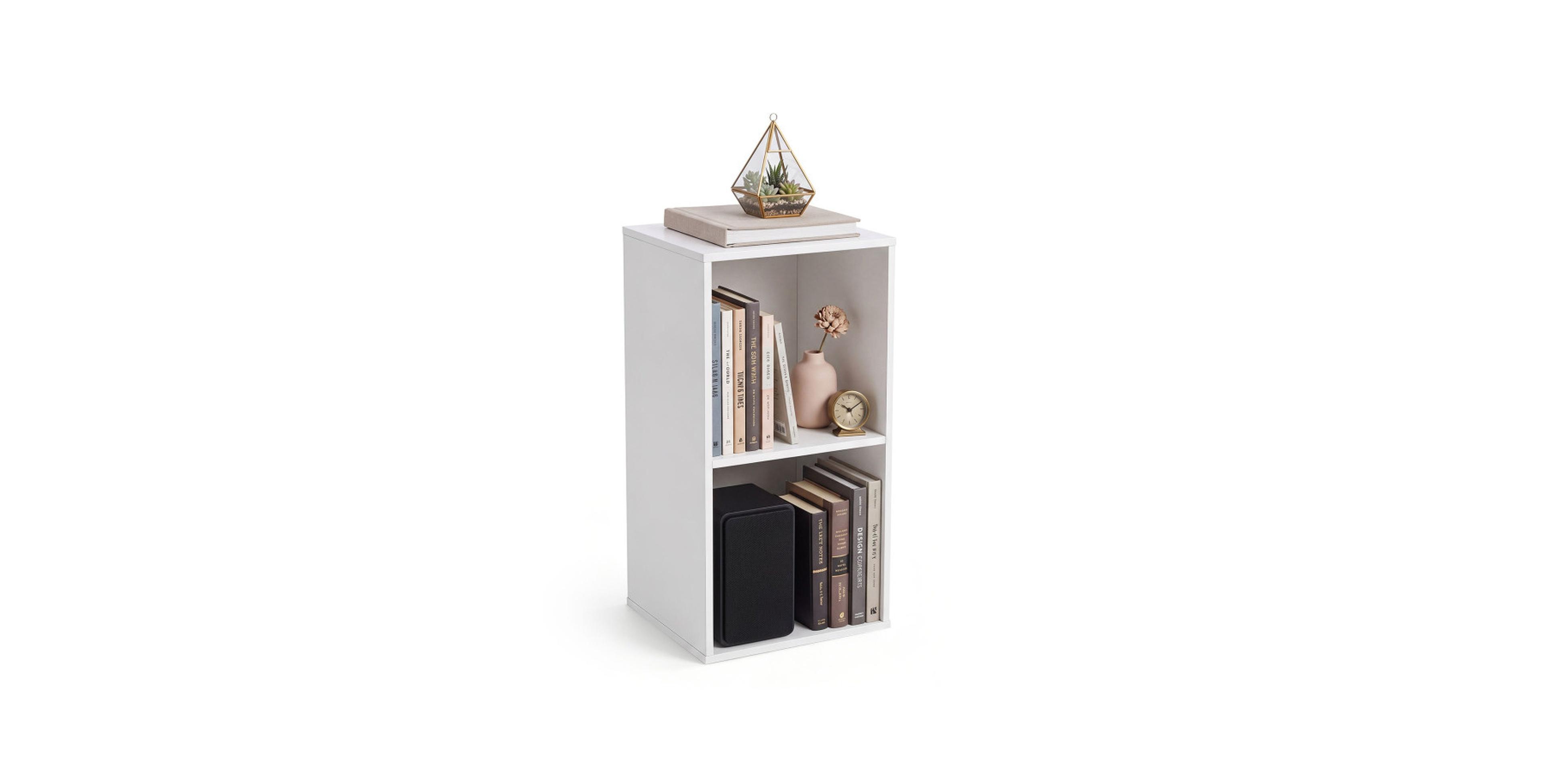 Sugift 2-Cube Engineered Wood Vertical or Horizontal Bookcase with Anti-Tip Kit