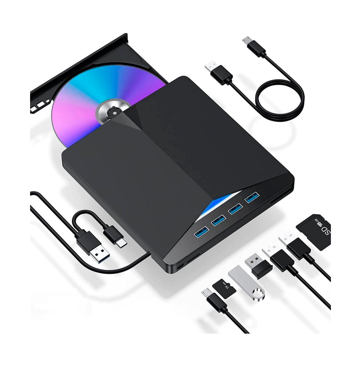 Artudatech 7-in-1 External 6X Blu-ray Burner Drive for Windows/Mac