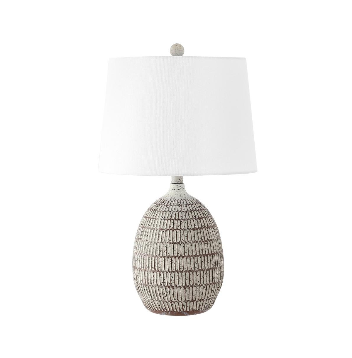 Safavieh Dewlen 24" Brown and White Resin Table Lamp