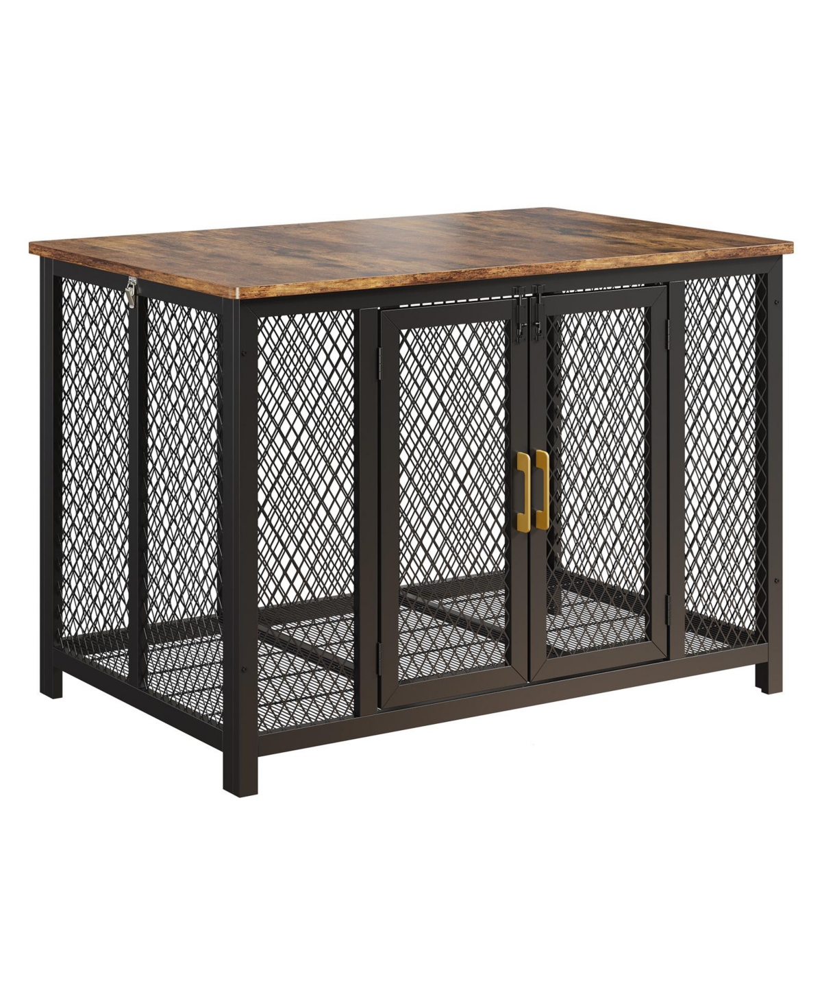 Lalfpet 47 Inch Large Dog Crate Furniture, Decorative Dog Kennel Furniture for 110 Lbs Dogs, Top Opening, Latches
