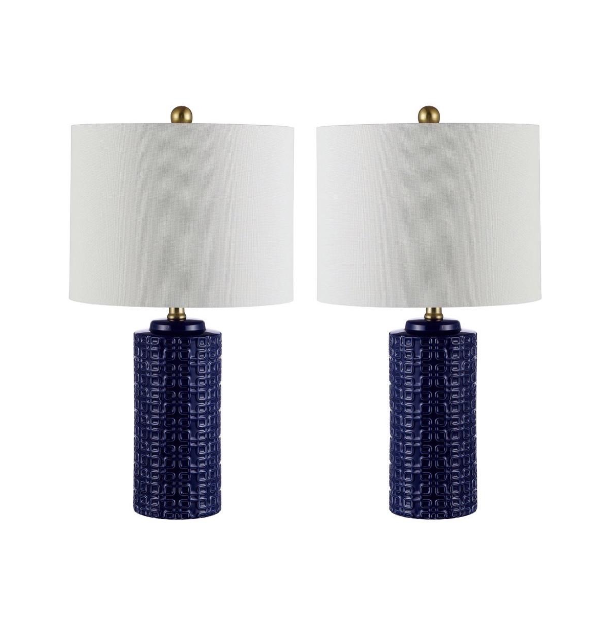 Safavieh Artef Navy Blue Ceramic 2-pack Table Lamps - Blue