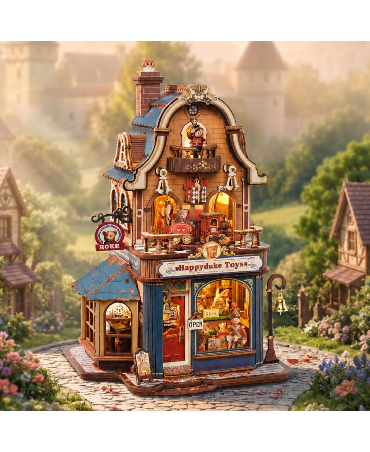 Детский конструктор Robotime Train Music Box Book Nook 305-Piece Building Set, Ages 14+ — фото 2