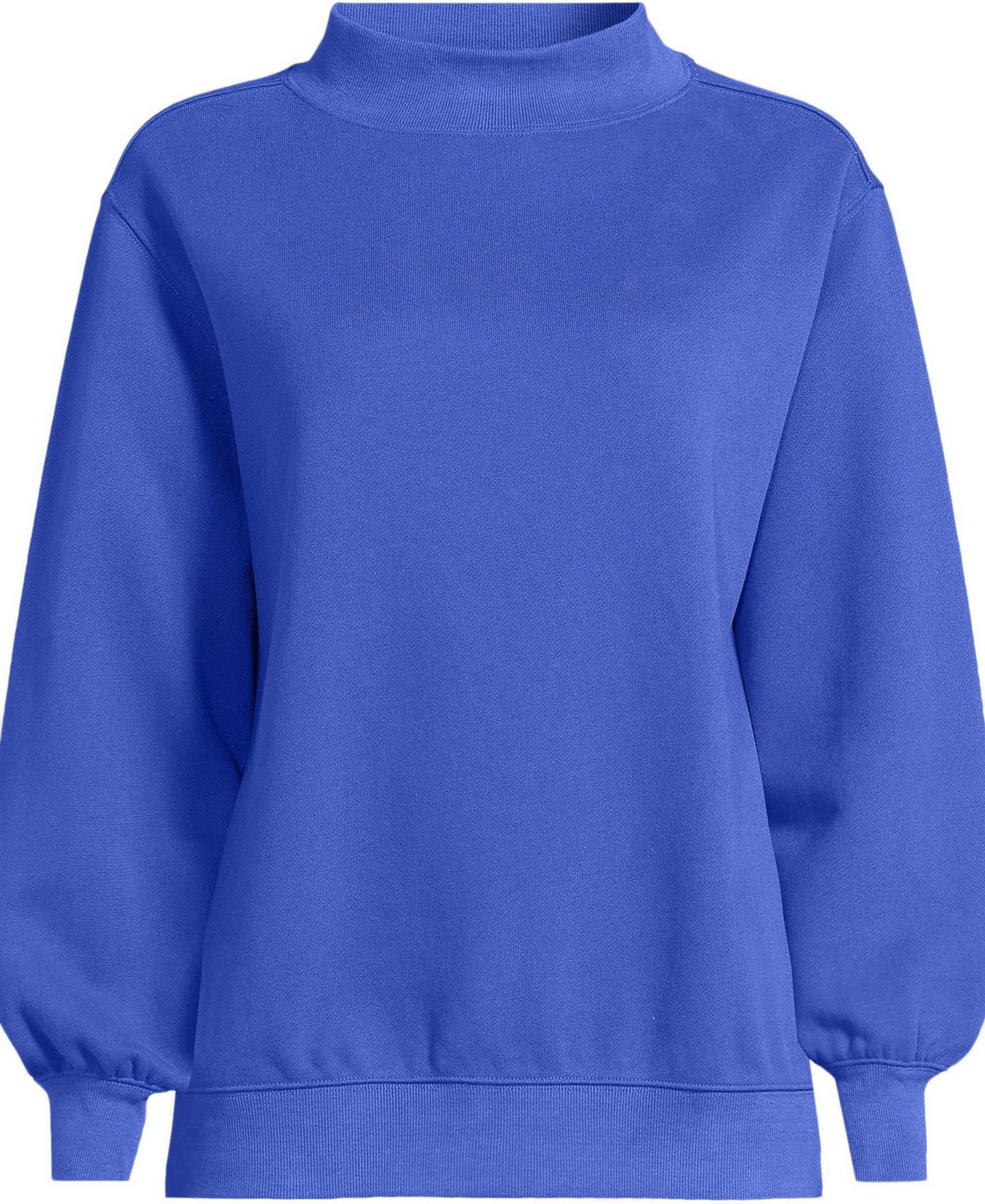 Женская толстовка Lands' End Serious Sweats Long-Sleeve Mock-Neck, цвет: Синий — фото 3