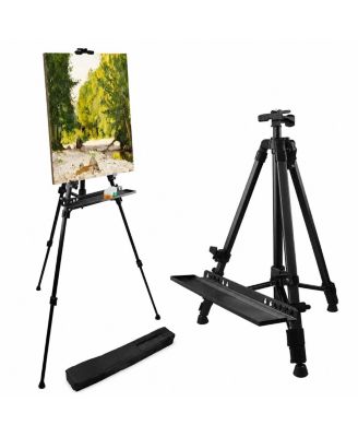 Adjustable Aluminum Artist Easel Stand 17 to 66 Inch Height Foldable For Painting Display