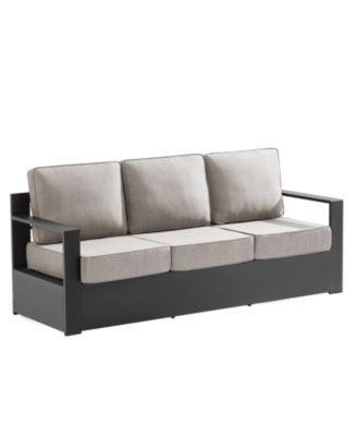 Zebrok 3-Seater Aluminum Patio Sofa with 6" Removable Cushions, Deep Seating and All-Weather Frame, Modern Outdoor Couch