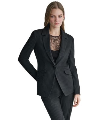 Women's Pinstripe Rhinestone Blazer