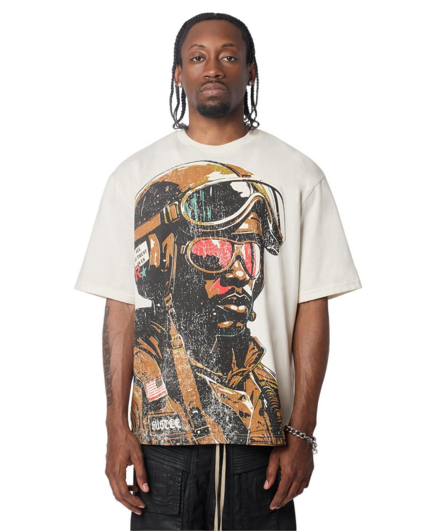 Мужская футболка Reason Soldier Respect All Short Sleeve, цвет: Кремовый — фото 1