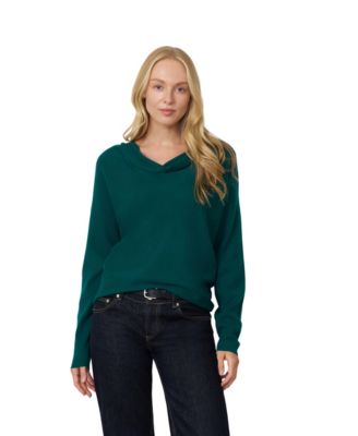 Women's Draped Cowl Neck Long-Sleeve Sweater