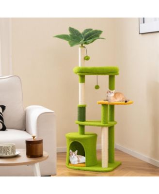 Cute Cat Tree for Adult Cats Multi-Level Kitty Tower