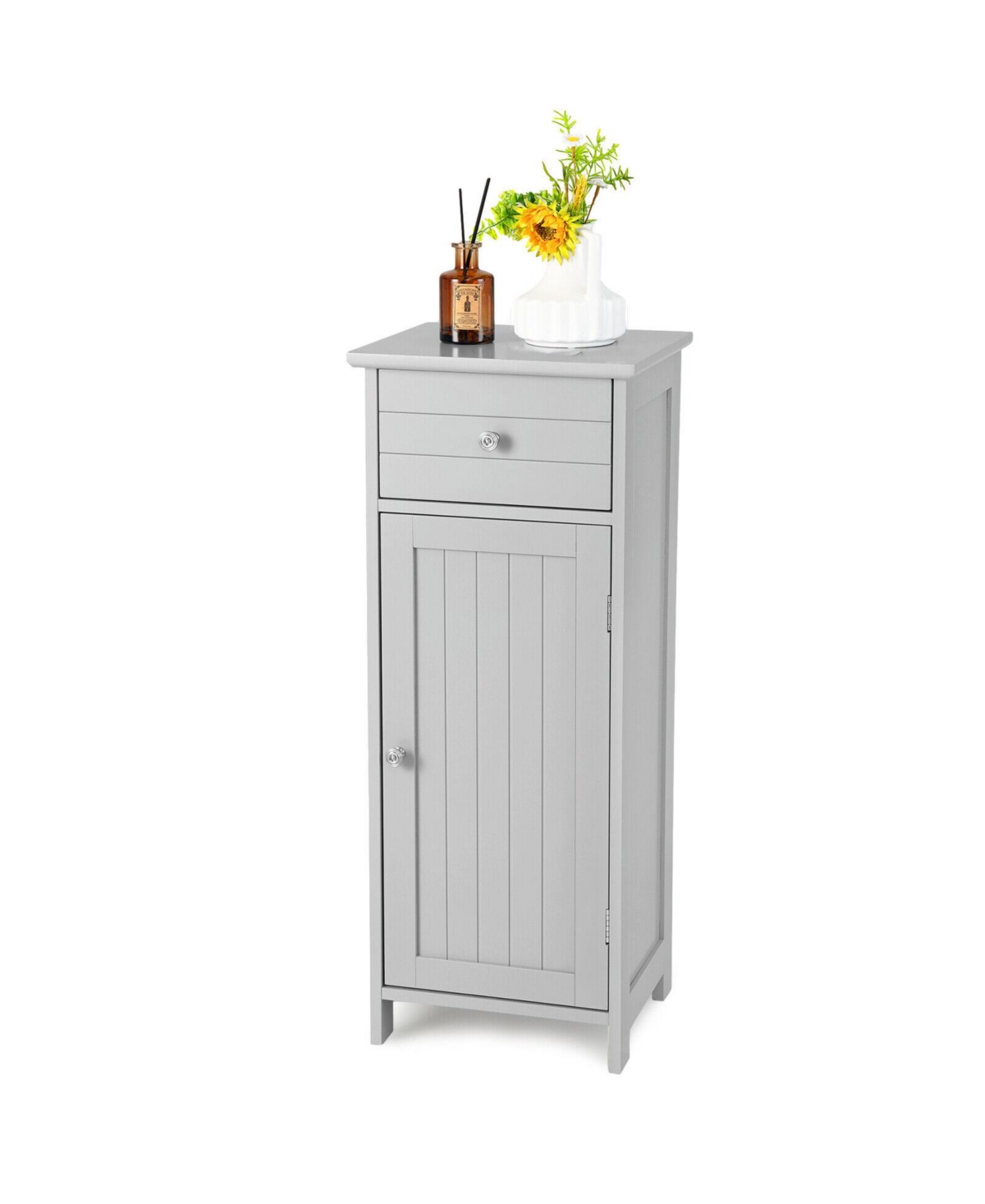 Volenca Wooden Bathroom Floor Cabinet with Drawer and Adjustable Shelf, Freestanding Bathroom Storage Cabinet - Gray