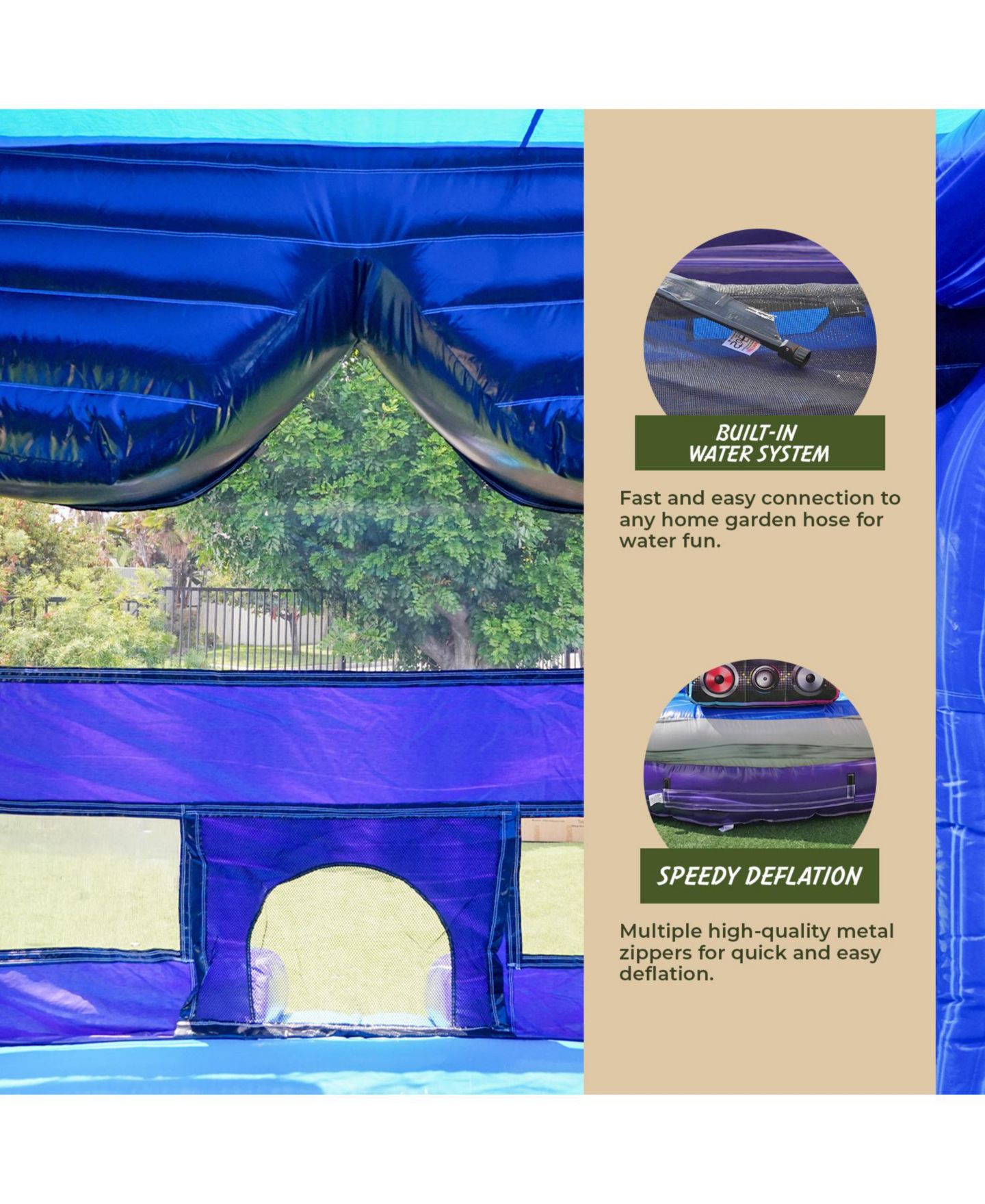 Детская игрушка Xjump Glitch Gamer 12 Feet Tall Vinyl Dual Lane Water Slide Bounce House Combo, Ages 3+, цвет: Разноцветный — фото 6