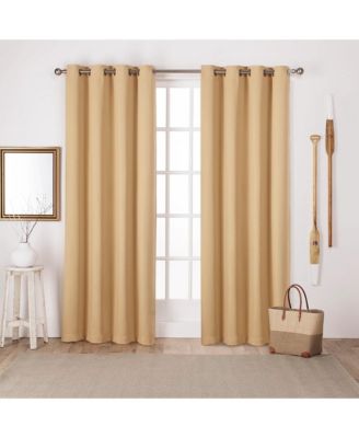 Sateen Twill Woven Room Darkening, Grommet Top Curtain Panels (Set of 2)