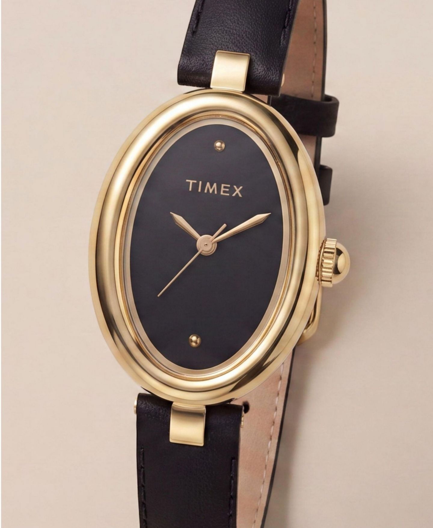 Женские часы Timex Quartz Cavatina Analog Black Leather Watch 22 mm — фото 6