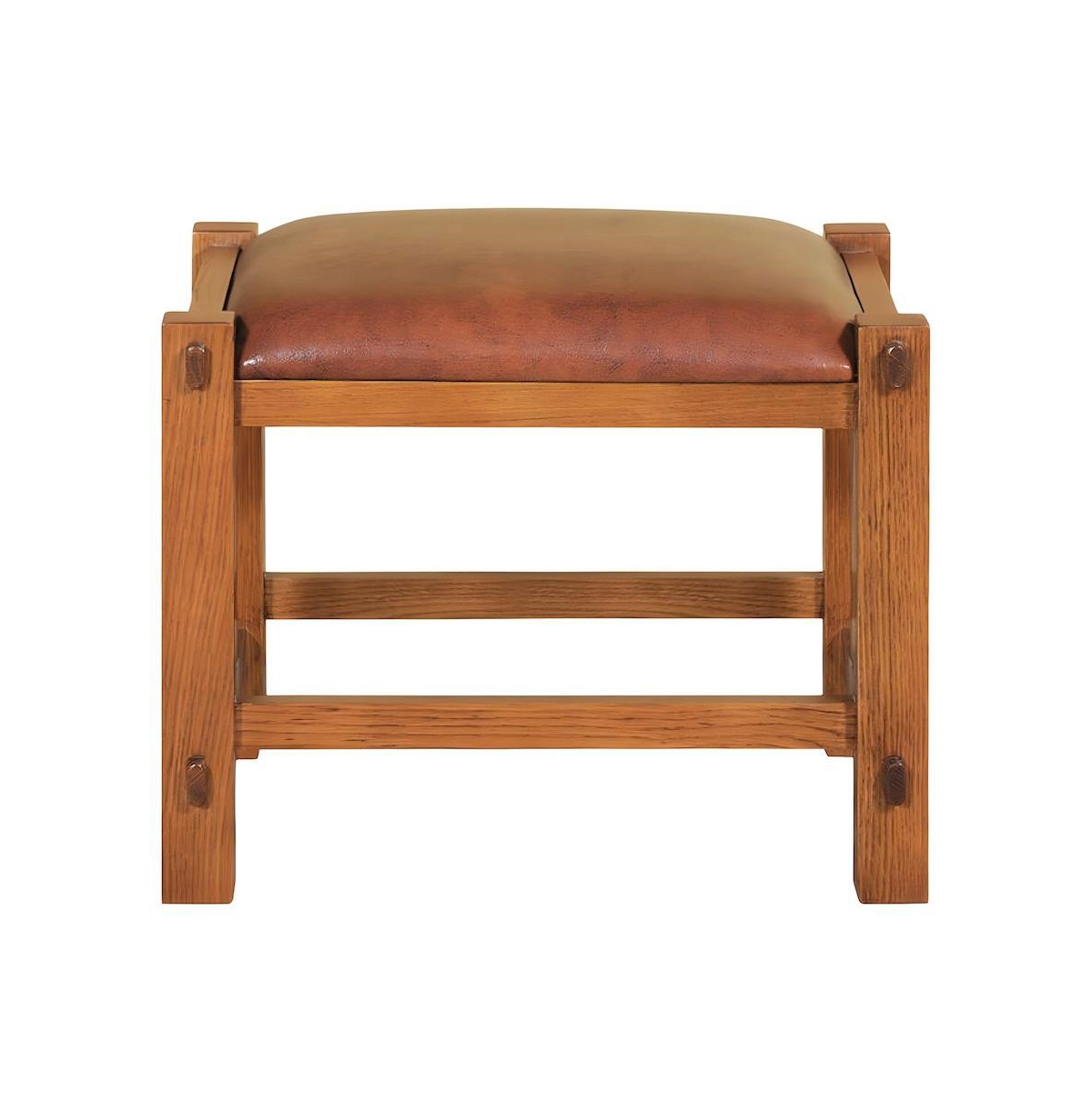 Starlight Canyon Home Solid Wood Mission Spindle Bar Stool, Leather Seat