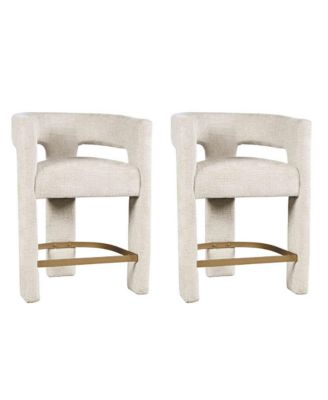 Gwen Modern Luxury Jacquard Fabric Sculpture Counter Stool