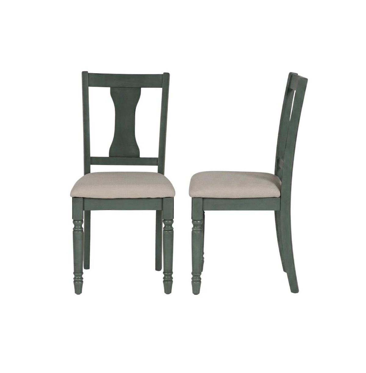 FurniFact Set of 2 Willow Side Chairs with Comfortable Seat and Modern Design - Blue
