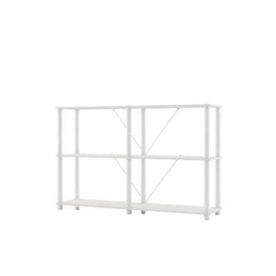White Standing Shelf - 3 Tier Display Shelf with Horizontal Bookshelf Design