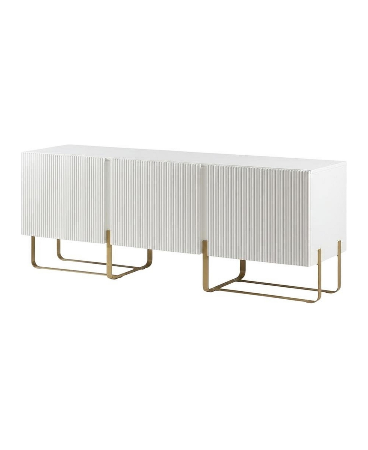 Starlight Canyon Home Modern Wood Tv Stand with 3 Cabinets for Living Room Storage - White