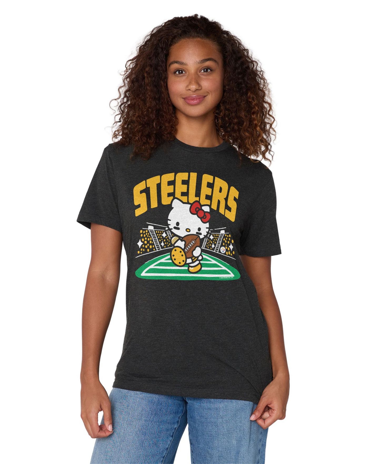 Футболка Homage Charcoal Pittsburgh Steelers X Hello Kitty Triblend — фото 2