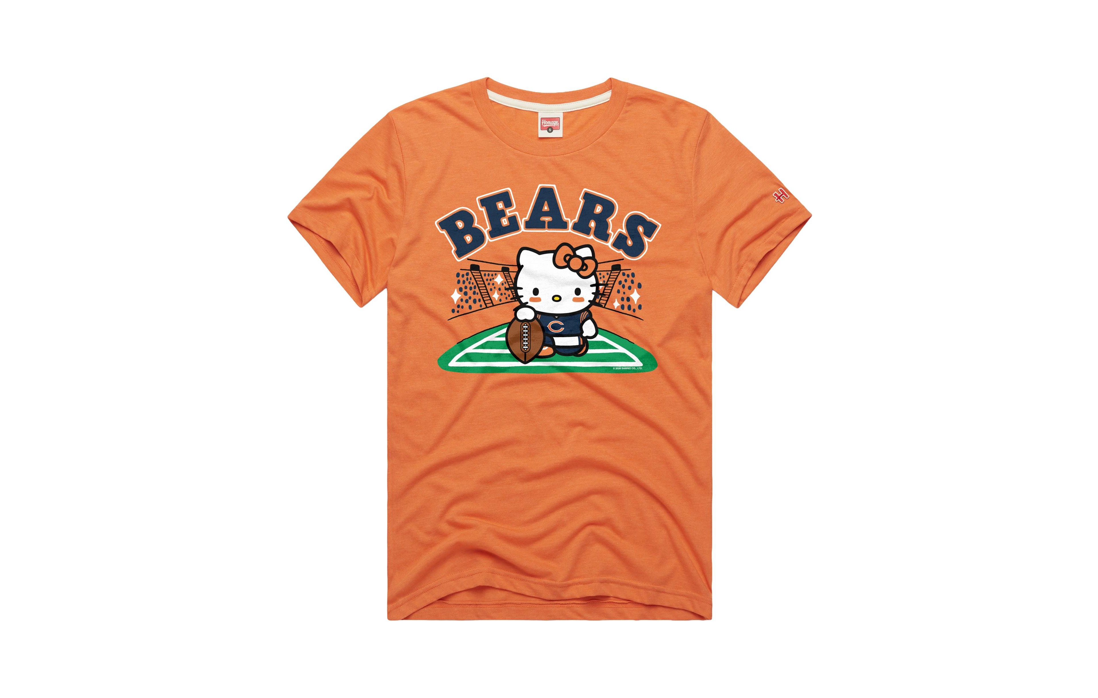 Men's and Women's Homage Orange Chicago Bears X Hello Kitty Triblend T-Shirt