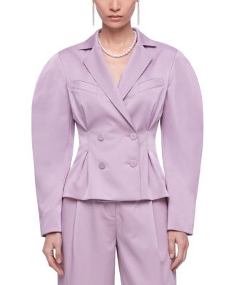 Women's Double-Breasted Slim-Fit Folded-Collar Jacket