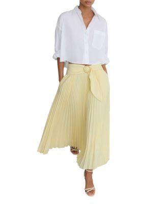 Women's Amelie Belted Pleated High-Waisted Midi Skirt