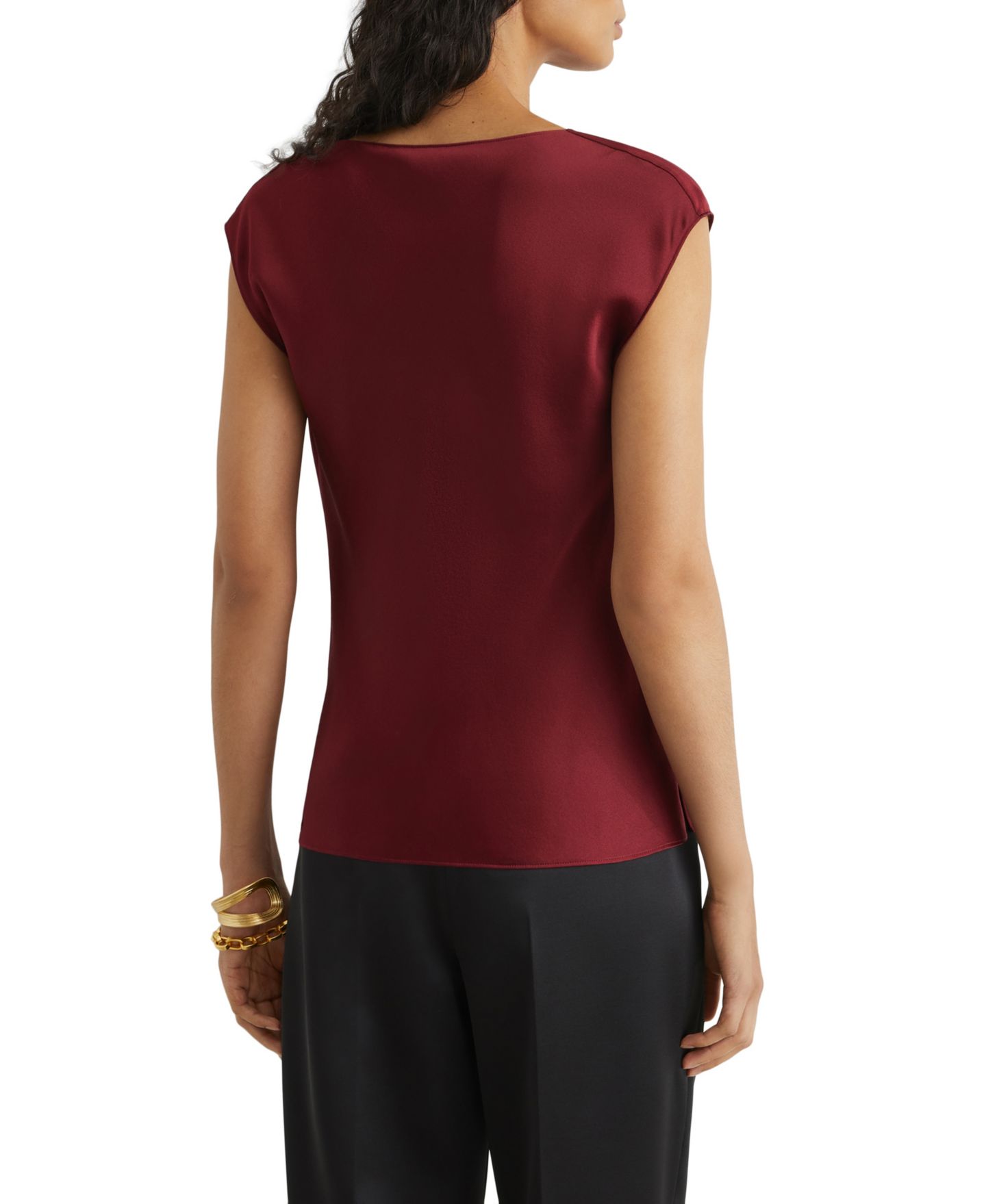 Женская блузка REISS Cate Silk Cowl-Neck Sleeveless, цвет: Красный — фото 2