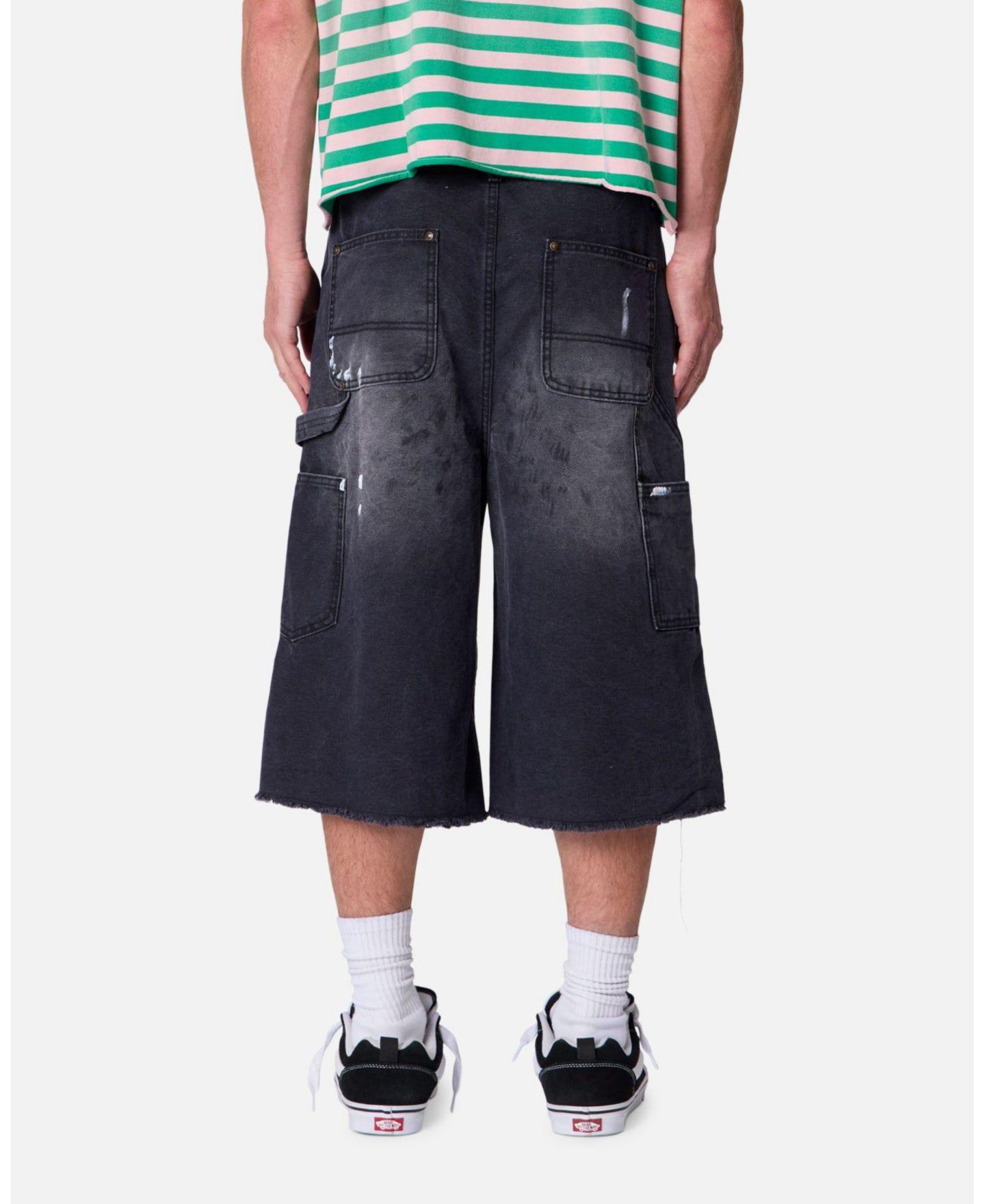 Мужские шорты mnml Ultra Baggy Carpenter Paint Splatter Denim, 9" Inseam — фото 4