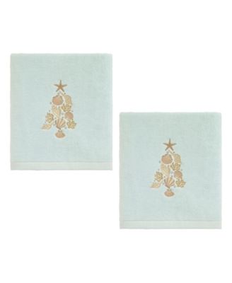 Shell Tree Cotton Decorative Hand Towel, 2-Pack