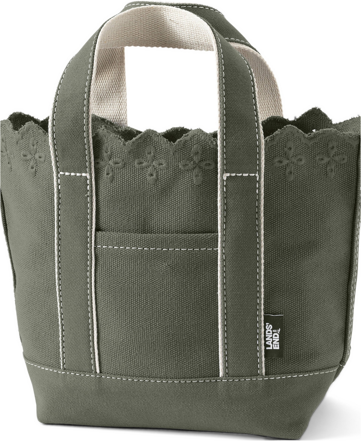Lands' End Small Eyelet Canvas Open Top Tote
