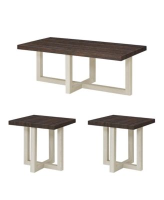 Luno 3-Piece Coffee Table Set, Coffee Table and Two End Tables