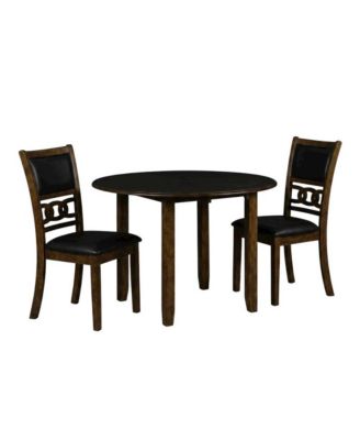 Solid Wood Drop Leaf Dining Table with 2 Chairs
