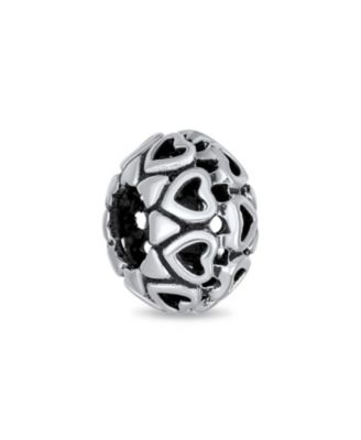Sterling Silver Filigree Oxidized Heart Charm