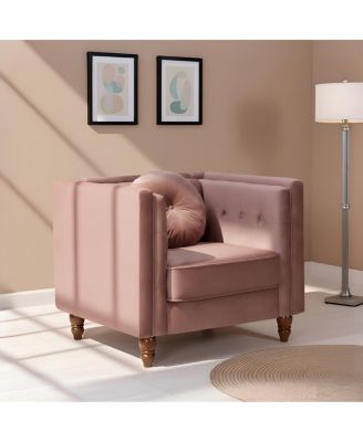 Classic Chesterfield Crushed Velvet Accent Chair